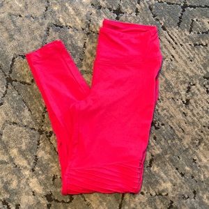 FULL LENGTH MOTO LEGGINGS- Hot Pink